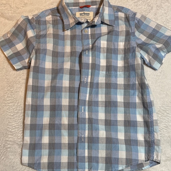 Urban Pipeline Blue and White Plaid Button-Down Shirt - Picture 1 of 3